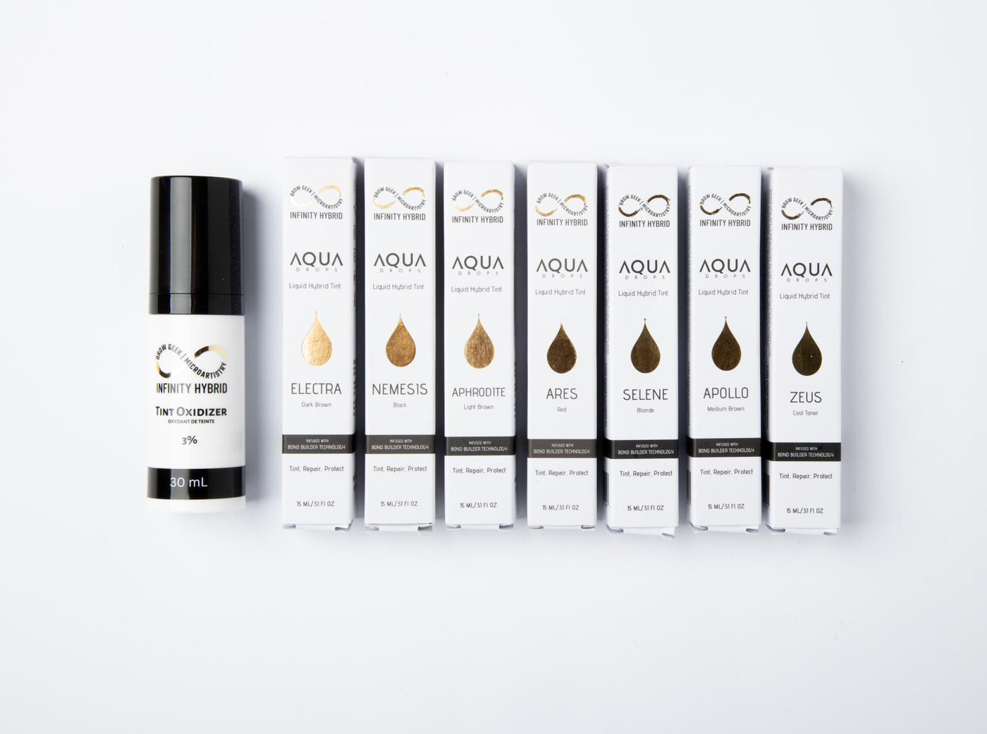 Kits Infinity Aqua Drops - TODOS los 7 tonos - Bronce, Plata y Oro 