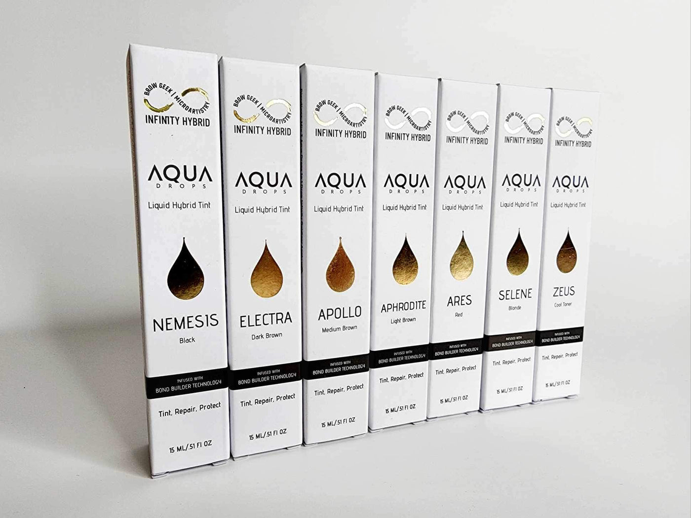 Kits Infinity Aqua Drops - TODOS los 7 tonos - Bronce, Plata y Oro 