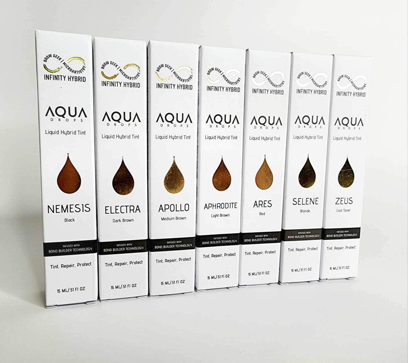 Kits Infinity Aqua Drops - TODOS los 7 tonos - Bronce, Plata y Oro 